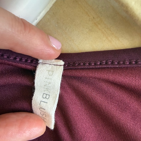 Pinkblush Maternity Plum Floral Hi-Low Maternity Wrap Dress - Picture 2 of 5